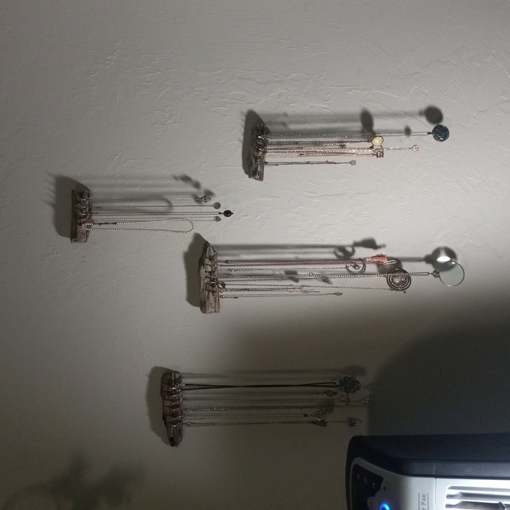 Driftwood necklace holder